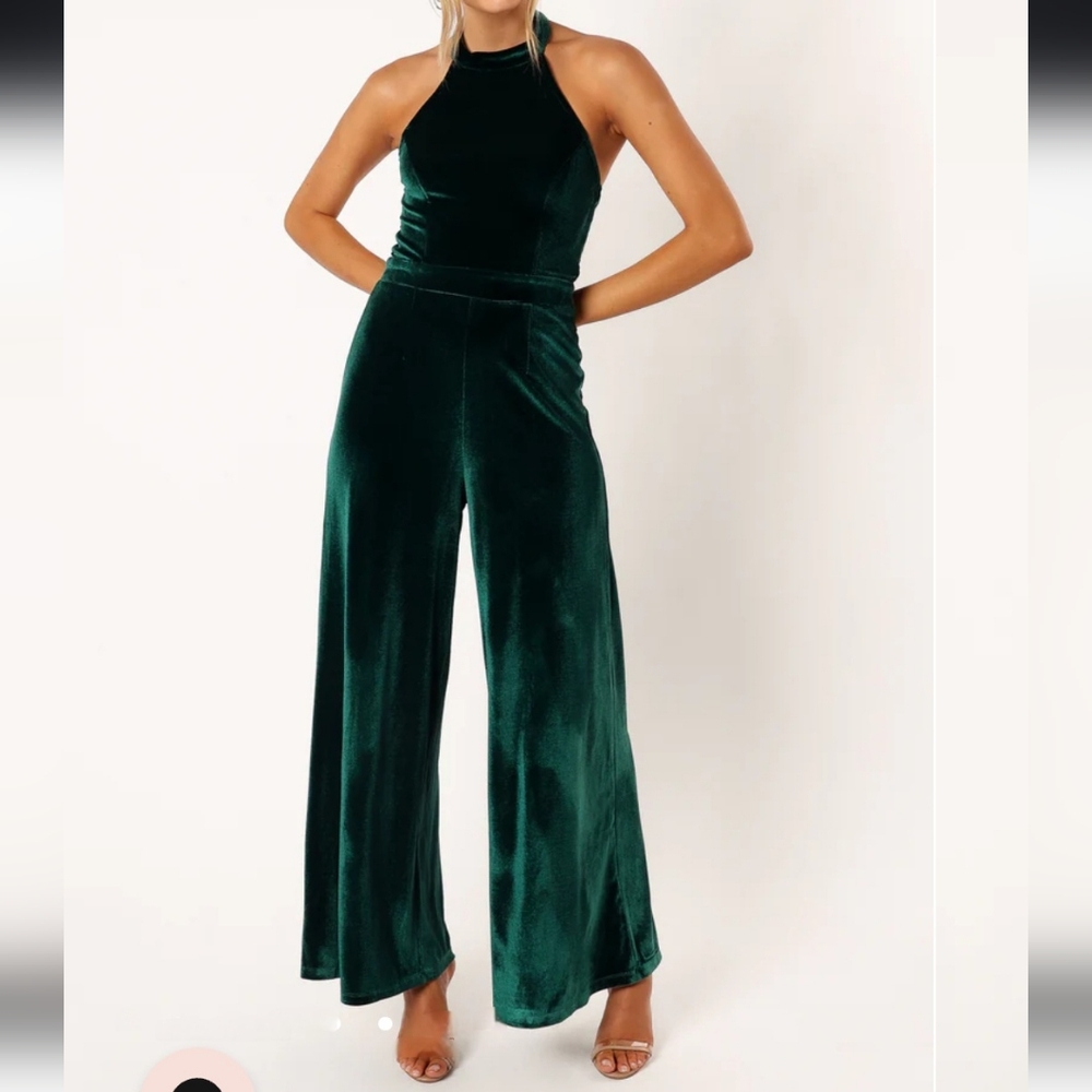 Petal & Pup Emerald Velvet Jumpsuit